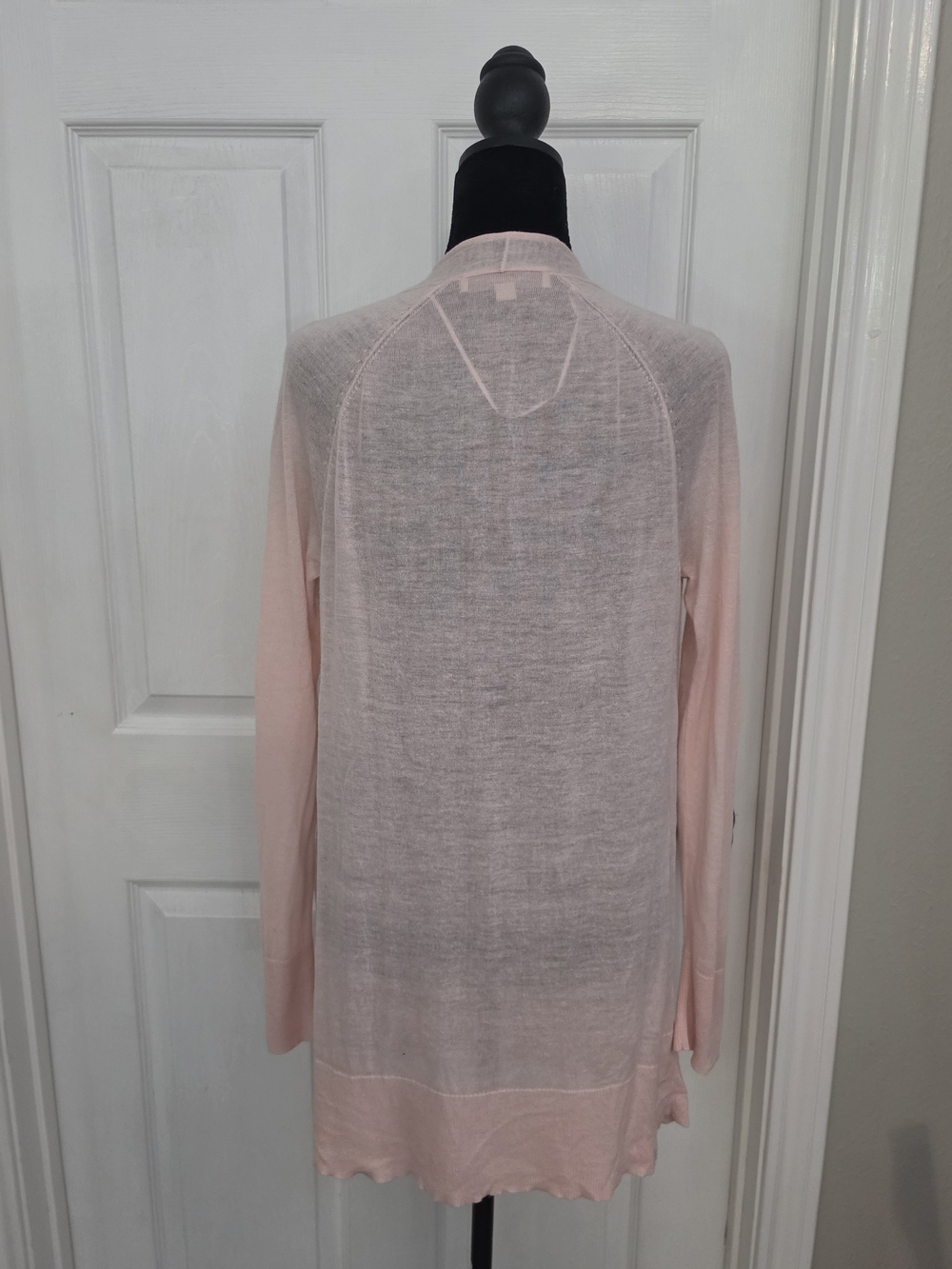 LOFT Light Pink Open-Front Long Cardigan - Picture 3 of 7